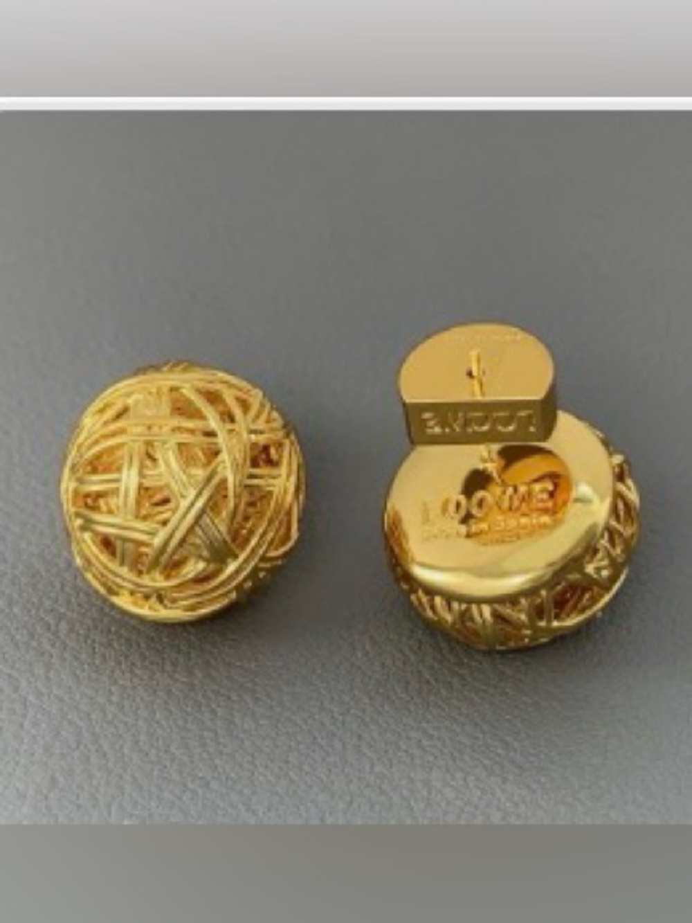 Loewe Gold Woven Knot Stud Earrings